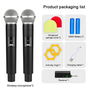 Micrófono Inalámbrico Dual <span class=keywords><strong>de</strong></span> 2.4G, Recargable Tipo-C, Alcance <span class=keywords><strong>de</strong></span> 50m, Micrófono Plug and Play para Karaoke, Fiestas en Casa, Discursos, Venta al Por Mayor - Product Image 4