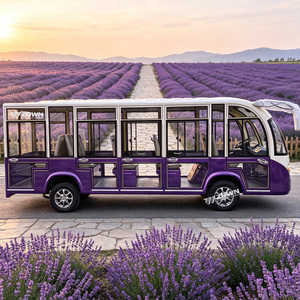 รถบัสไฟฟ้าเที่ยวชมเมือง ZOWN สีน้ำเงินเหลือง 72V เบาะนั่งสบาย สีสั่งทำได้ รถรับส่งโรงแรม รถทัวร์ - Product Image 1