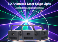 Projecteur laser d'animation 3D RGB T2 5W, pleine couleur, blanc chaud, DMX, spectacle de mariage, KTV, bar, motif Gobo, éclairage de scène