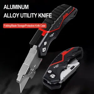 AIRAJ-cuchillo de utilidad retráctil, corte afilado, resistente, corte de acero, hoja de 18mm, corte de papel, Utilidad de electricista