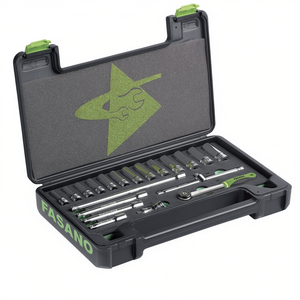 Fasano Socket <b>Set</b> 1/4 Inch Drive 12 Pc Metric <b>Torque</b> Wrench Included Automotive Repair Tools - Product Image 2