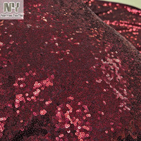 Tissu tricoté extensible Nanyee Textile en gros, couleur bordeaux rouge vin foncé, à paillettes 3MM, pour costumes et vêtements