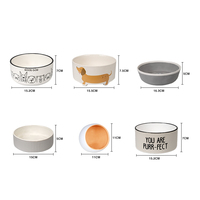 Bol d'alimentation de chat et de chien en céramique, de couleur bleue, impression antidérapante, personnalisé, mangeoire, vente en gros,