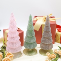Arbre en verre coloré de décoration de Noël de mode 2025 pour des cadeaux de Noël