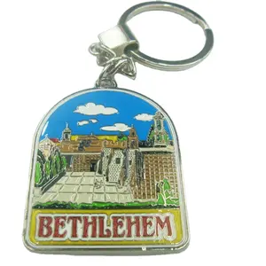 Bethlehem耶路撒冷以色列死海旅游纪念品锌ctiy地图钥匙扣