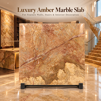 Dalles de marbre Barsena Gold polies, pierres naturelles de luxe jaune ambre pour murs décoratifs et escaliers