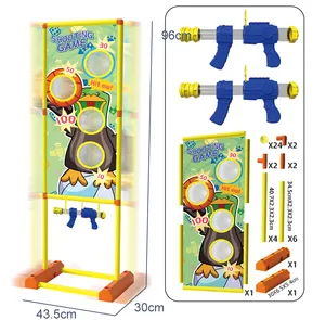 有趣的伊娃软弹枪玩具，儿童双气枪带软玩具子弹玩具套装，儿童移动鸭子目标