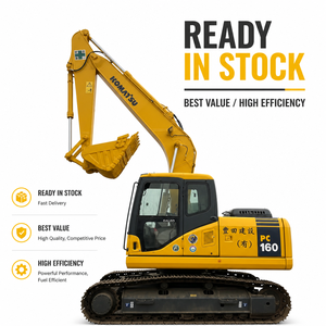 Excavatrice Komatsu PC160 d'occasion, 16 tonnes, d'origine japonaise, excavatrice hydraulique sur chenilles, matériel de construction d'occasion en stock à vendre - Product Image 1