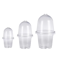 Pots de plantation transparents en PET de 3,5 pouces, 4 pouces, 5 pouces, 6 pouces, 7,6 pouces, pots de jardin, gobelets à semences, pots de pépinière avec dômes d'humidité