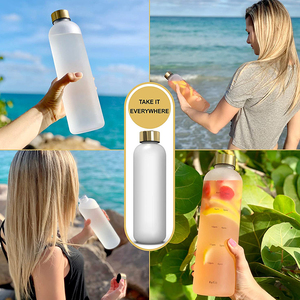 Bouteille d'eau isotherme réutilisable de 1 <span class=keywords><strong>litre</strong></span> (32 oz) avec marquage de temps, <span class=keywords><strong>en</strong></span> plastique, pour boissons froides, performance thermique optimale, pour une hydratation motivante - Product Image 2