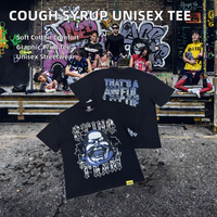 T-shirts décontractés pour hommes en coton/fibre de bambou à manches courtes avec imprimé « Cough Syrup » – Vente en gros