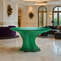 JingYue Table transparente personnalisée de luxe en résine Mobilier artisanal pour espaces commerciaux Hôtels Salons