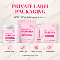 Poudre de fibres probiotiques quotidiennes à marque privée OEM avec collagène, prébiotique, fibres, supplément pour la santé digestive, 300g