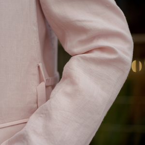 Veste double boutonnage Ramie pour femme avec fermeture à bouton intérieur motif à carreaux facile à nouer en coton tissé pour une utilisation automne hiver - Product Image 1