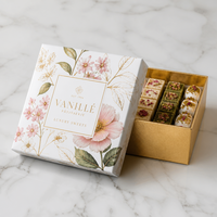 Boîte à baklava personnalisée de luxe avec logo |   Emballage rigide haut de gamme avec dorure à chaud et séparateurs |   Confiserie haut de gamme en gros