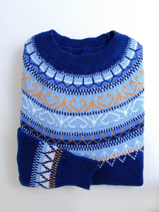 <span class=keywords><strong>Pull</strong></span> en tricot Fair Isle à motif cœur pour <span class=keywords><strong>femme</strong></span>, hiver 2026, <span class=keywords><strong>col</strong></span> rond, manches longues, 100 % acrylique, motif nordique - Product Image 3