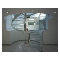 Escalier Prima Stair de luxe pour villa intérieure, marches en verre, rampe en acier trempé, pour piscine, résidence, projet de construction, escalier résidentiel
