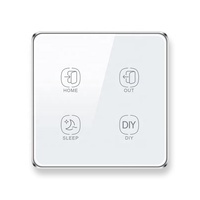 Interrupteur de Scène Tactile Intelligent Zigbee 10A 4 Gangs, Standard UK/EU, Automatisation Ligne N+L