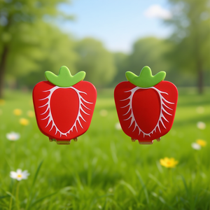 Pinces à cheveux Angelina Fraise 5,5 cm, design fruits en plastique, pour enfants, usage quotidien - Product Image 2