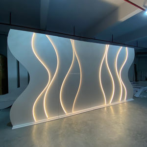 تصميم مبتكر تصميم جديد مذهل جودة عالية الزفاف البلاستيكية قوس موجة بيضاء أدى لوحة خلفية منحنية - Product Image 5