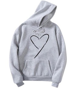 White Cropped Long Sleeve Casual Sweatshirt Winter Lined Hoodie with Front Logo Printed Design and Pocket Without <strong>String</strong> <strong>Top</strong> - Product Image 4