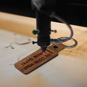 <b>Custom</b> Laser DIY <b>Custom</b> Advertising Gift UV & Silk-Screen Printing Blank <b>Keychain</b> Pendant Wooden <b>Keychain</b> - Product Image 2