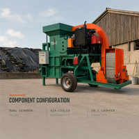 Broyeur et granulateur d'herbe monté sur tracteur, type traction, haute capacité, machine de fabrication de granulés d'aliments pour animaux pour pâturages et ranchs