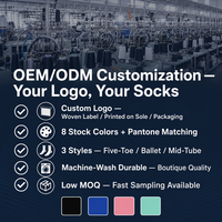 Chaussettes de yoga et de Pilates à cinq doigts antidérapantes à bout ouvert pour femmes, professionnelles, pour la gym et le fitness, absorbant la transpiration, 100 % coton