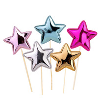 50PCS Shiny Gold Silber Fünf-Punkt-Stern und Herz Cake Topper Set Elegante Kronen dekorationen für Geburtstag Hochzeits feier Dessert