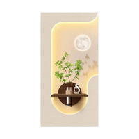 Vente directe usine – Peinture murale suspendue 3D style moderne en grès avec plantes vertes simulées pour décoration de couloir