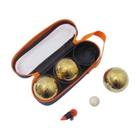Ensemble de pétanque ZQURE Gold avec 3 boules et sac transparent pour les sports et divertissements en plein air