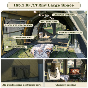 Tente gonflable Coody 17.2 Familia Pro-Army Green, ouverture rapide, grand espace, camping en plein air, tente en coton - Product Image 5