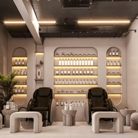 Meubles de salon européens au design gratuit |   Comptoir et présentoir personnalisés pour les soins capillaires, pour la décoration intérieure des salons de beauté
