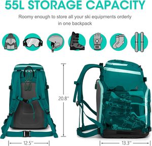 Luxurg Ski <b>Backpack</b> Excellent Quality With Hanging Board Large Capacity Snowshoe Bag Outdoor Ski Bag for Women <b>Men</b> - Product Image 4