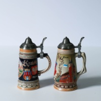 Chope à bière en métal personnalisée avec couvercle, souvenir de l'Oktoberfest en Pologne, chope à bière avec grande poignée