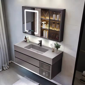 Mobile Bagno Integrato in Lastra <span class=keywords><strong>di</strong></span> <span class=keywords><strong>Roccia</strong></span>, Lusso Leggero, Combinazione Semplice e Moderna, Set Lavabo Bagno - Product Image 3