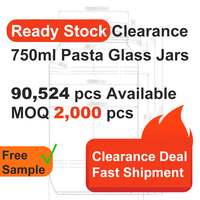 Déstockage en stock, prix usine, vente en gros, bocal en verre rond vide de 750 ml (25 oz) de qualité alimentaire pour pâtes avec couvercles à visser