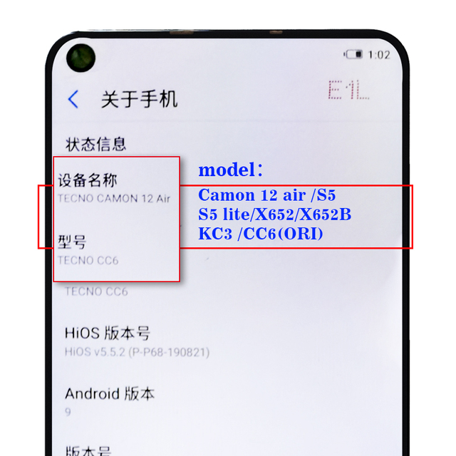 Pantalla De Celulares Phones Spare Parts Display Lcd for Itel S5 P38 A60S