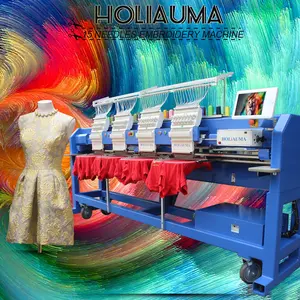 HOLiAUMA चार सिर कढ़ाई मशीन के लिए सीए p टोपी जैकेट फीता शादी की पोशाक गाउन 3D कश कढ़ाई के लिए बिक्री
