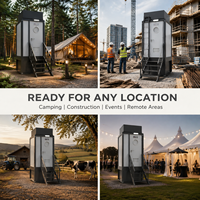 Cabine de toilettes portable sans plomberie avec réservoir d'eau intégré et réservoir de récupération des déchets pour les chantiers de construction et les zones isolées