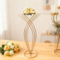 Support à fleurs en fer doré, durable, moderne et de haute qualité pour les mariages et les fêtes, décoration de centre de table