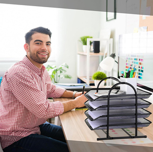 <span class=keywords><strong>Bandeja</strong></span> de archivo de malla metálica <span class=keywords><strong>Bandeja</strong></span> de <span class=keywords><strong>documentos</strong></span> de oficina de papel A4 Organizador de escritorio multicapa para oficina escolar - Product Image 6