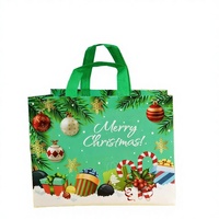 Sac cadeau pliable de Noël avec poignée et bandoulière, taille moyenne, en tissu non tissé, personnalisable, sac de shopping, emballage avec logo