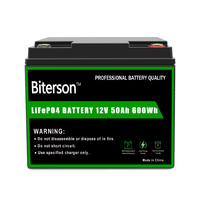 Baterai Lithium Lifepo4 Biterson 12V 45Ah Grosir untuk Solar RV Marine Golfcart Trolling Motor dengan Garansi 2 Tahun 3000 Siklus