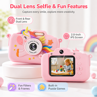 Kamera Foto Anak Mini 1080P HD Kamera Ganda dengan Casing Silikon Filter Kreatif Permainan Puzzle untuk Anak-anak Kamera 28MP Mainan Anak