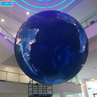 Pantalla led HD de varias formas para interior, Bola de exhibición para sala de exposición, P5, P6, cualquier diámetro, globo, 5mm
