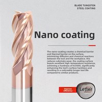 4-Flute pemotong penggilingan datar bawah dilapisi karbida 55 derajat baja Tungsten CNC alat Altin untuk diperpanjang