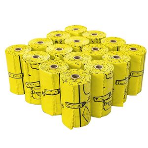 Bolsa para excrementos de perro biodegradable amarilla a prueba de fugas, perfumada e impermeable con LOGO GRATUITO, EPI/D2W+HDPE - Product Image 2