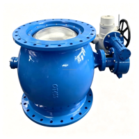 Vanne à molette manuelle excentrique à engrenage à vis sans fin PN16 à brides en fonte ductile avec joint PTFE pour pipeline de traitement de l'eau DN50-DN200