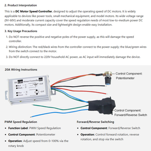Régulateur <span class=keywords><strong>de</strong></span> <span class=keywords><strong>vitesse</strong></span> <span class=keywords><strong>de</strong></span> <span class=keywords><strong>moteur</strong></span> CC PWM MYDJ <span class=keywords><strong>12V</strong></span> 24V 30V avec interrupteur <span class=keywords><strong>de</strong></span> commande avant/arrière 4A CCM6DS, petit contrôleur <span class=keywords><strong>de</strong></span> <span class=keywords><strong>moteur</strong></span> - Product Image 3